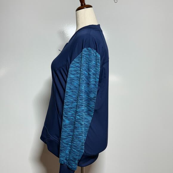 Dickies Jacket Womens Large Blue Marled Scrubs Dynamix Full Zip Warm Up Medical - Picture 5 of 12